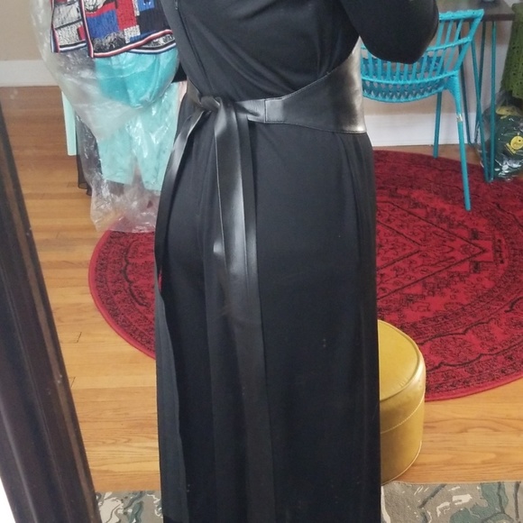 VTG Joan Leslie 4 Kasper Blk Bellbottom Jumpsuit - Picture 4 of 8